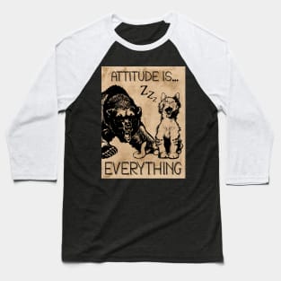 Attitude is Everything funny cat bear vintage Baseball T-Shirt